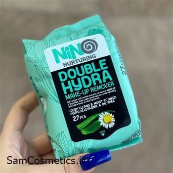 دستمال مرطوب پاک کننده آرایش نینو مدل Double Hydra بسته 27 عددی
