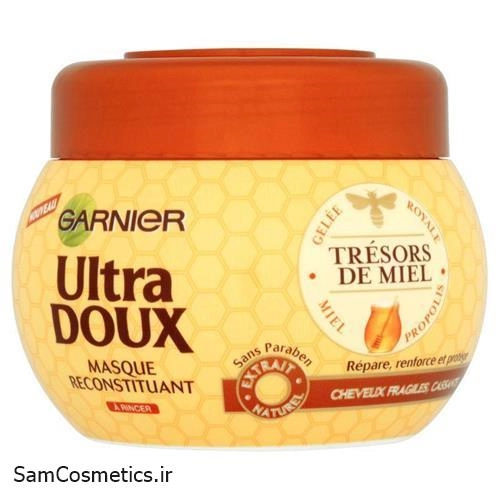 ماسک مو داخل حمام ترمیم کننده گارنیر | Garnier مدل Ultra Doux موهای ضعیف و شکننده عسل حجم 300 میل