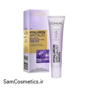 کرم دور چشم لورال |‌ L'OREAL مرطوب کننده حاوی هیالورونیک اسید حجم 15 میل