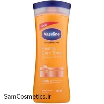 لوسیون بدن ترمیم کننده پوست خشک و نرمال وازلین | Vaseline مدل Healthy Even Tone حجم 400 میل