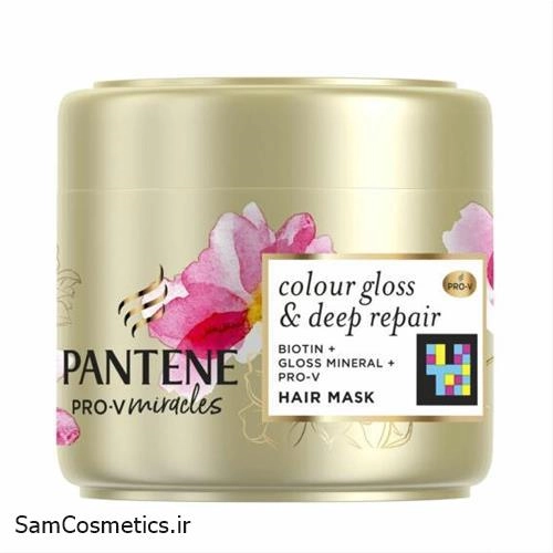 ماسک مو داخل حمام پنتن | Pantene مدل Colour Gloss & Deep Repair مناسب موهای رنگ شده حجم 300 میل