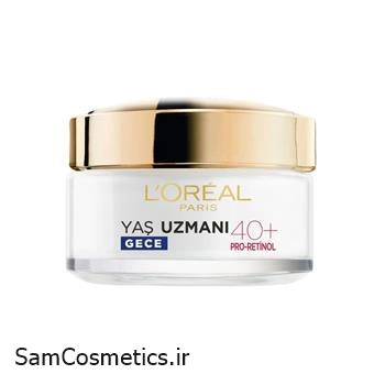 کرم شب ضد چروک و بازسازی کننده لورال |‌ L'OREAL بالای 40 سال سری Yas Uzmani حجم 50 میل