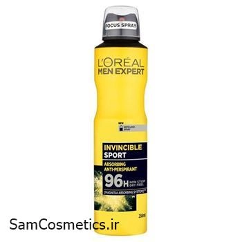 اسپری زیر بغل لورال | L'OREAL مدل invincible sport