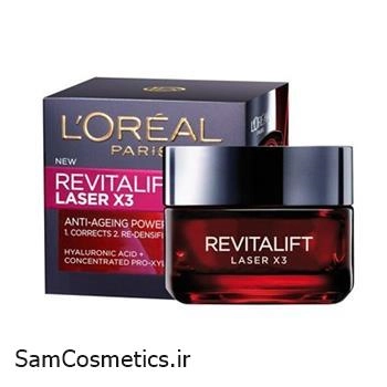 کرم شب ضد چروک و ضد لک قوی لورال | L'OREAL مدل Revitalift Lazer X3 حجم 50 میل