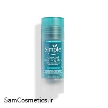 استیک شستشو پوست چرب سیمپل | Simple حاوی ذغال حجم 45 گرم