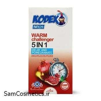 کاندوم تاخیری ناچ کدکس | Nach Kodex مدل Warm Challenger 5 IN 1 بسته 12 عددی