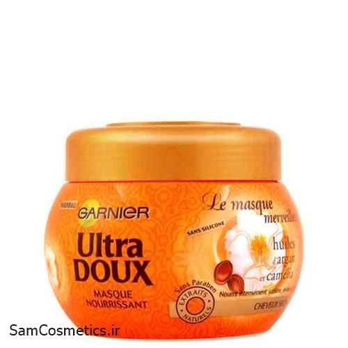 ماسک مو داخل حمام تغذیه کننده گارنیر | Garnier مدل Ultra Doux موهای خشک آرگان و کاملیا حجم 300 میل