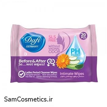 دستمال مرطوب بهداشتی بانوان 20 برگ دافی