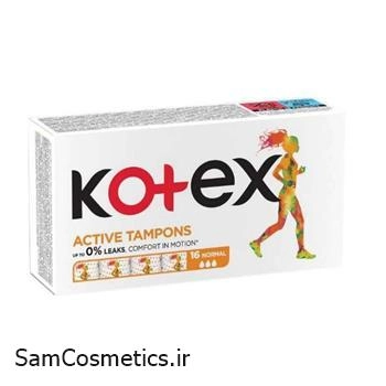 تامپون کوتکس | kotex اکتیو سوپر 4 قطره بسته 16 عددی