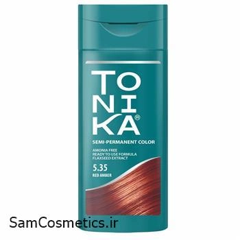 شامپو رنگساژ تونیکا | TONIKA رنگ قرمز کهربایی شماره 5.35 حجم 150 میل