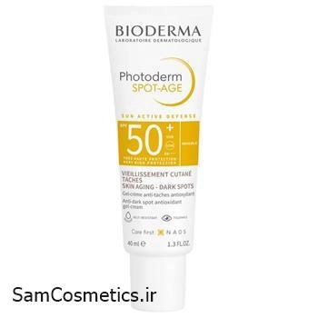 ژل کرم ضد آفتاب ضد لک و ضد پیری +SPF50 بایودرما | Bioderma مدل Photoderm Spot-Age بی رنگ 40 میل